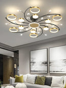 DecorBites™ Gold Aluminum LED Chandelier with K9 Crystal, Luxury Pendant Lights for Home Décor