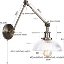 DecorBites™ LED Glass Swing Arm Wall Lamps for Bedroom, Bathroom, and Stairway