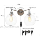 DecorBites™ 2 Head LED Wall Lamps Iron Glass Bedroom Stair Light Fixtures