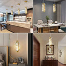 DecorBites™ Gold Crystal Chandelier: Elegant Dining Room Pendant Lighting