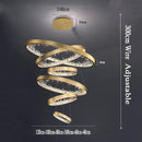 DecorBites™ Crystal LED Chandelier Circle Hanging Lamp - Modern Luxury Dimmable Lighting