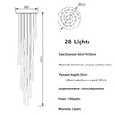 DecorBites™ Gold Crystal Chandelier: Elegant Staircase LED Lighting Fixture for Villa Lobby