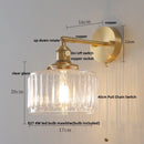 DecorBites™ Clear Glass LED Wall Sconce with Pull Chain, Rotating Copper Socket