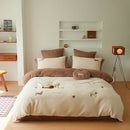 DecorBites™ Embroidered Imitation Cashmere Bedding Set for Queen Bed Warm Winter Cozy Set