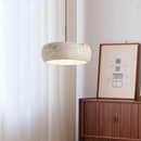 DecorBites™ LED Pendant Lamp Black Iron Wabi Sabi Hanging Light - Yellow Travertine