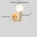 DecorBites™ Japanese LED Wall Lamp, Pull Chain Switch, Yellow Travertine Glass, White Shade