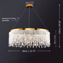 Luxury gold circular crystal chandelier pendant light for dining room