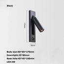 DecorBites™ LED Wall Lamp with Switch, USB Port, Rotatable - Bedroom Reading Light