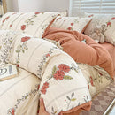 DecorBites™ Cotton Flower Printed Comforter Set: Breathable Double-Layer Yarn, Soft Bedding for Girls