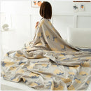 DecorBites™ Cotton Gauze Boho Throw Blanket - Cozy Bedspread & Sofa Cover