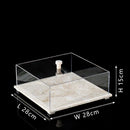 Acrylic Display Case on Travertine Base by DecorBites™ for Collectibles, Figurines, Desserts