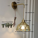 DecorBites™ Amber Glass LED Wall Light Modern Nordic Bedroom Reading Lamp
