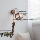 DecorBites™ LED Wall Lamp Sconce Walnut Wood Clear Glass Rotate Dining Room Mirror Light