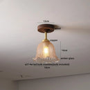 DecorBites™ Green Glass LED Ceiling Lights: Modern Copper Wood Indoor Lamp