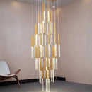 DecorBites™ Crystal LED Chandelier: Stylish Lighting for Staircase & Living Room