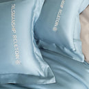 DecorBites™ Cotton Solid Color Bedding Set, Premium Quality Embroidery Quilt Cover, Single Bed.