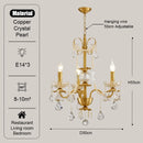 DecorBites™ Gold Brass Crystal Chandelier - Luxurious Candle Lights for Villa Living Room
