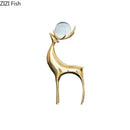 DecorBites™ Golden Deer Crystal Ball Antler Sculpture - Room Decor