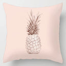 Abstract pastel and geometric leaves print cushion cover living room