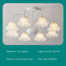 Modern green & white chandelier 8 glass globes living room light
