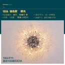DecorBites™ Golden Dandelion Crystal Chandelier: Warm Nordic LED Ceiling Lamp for Romantic Living Room.