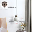 DecorBites™ Japan Style Wood LED Pendant Light Fixture Clear Glass Adjustable Hanging Lamp