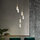 DecorBites™ Gold Crystal Water Drop Pendant Lights for Dining Room Chandelier