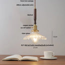 DecorBites™ Glass LED Pendant Lamp Walnut Wood Copper Switch Nordic Hanging Light