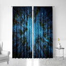 DecorBites™ Dark Blue Forest & City Night View Modern Printed Curtains