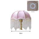 DecorBites™ Green Velvet Tasseling Lampshade for Luxury Nightstand Lamp