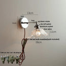 DecorBites™ Iron Rotate LED Wall Light Modern Pull Chain Switch Clear Glass Wandlamp