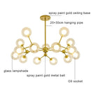 DecorBites™ Glass Ball Pendant Chandelier for Living Room Bedroom Dining Room