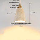 DecorBites™ LED Knob Switch Pendant Lamp Yellow Travertine Copper Wabi Sabi Hanging Lights