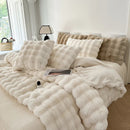 DecorBites™ Deluxe Faux Rabbit Fur Bedding Set: Soft Velvet, Plush Warmth for Winter