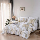 DecorBites™ Gold Print Queen Duvet Set with 2 Pillowcases - Soft & Stylish Bedding Solution