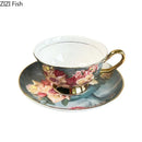 DecorBites™ Flowers Pattern Porcelain Coffee Cup & Saucer Set - Exquisite Tea & Juice Mug