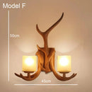 DecorBites™ Deer Horn Resin Wall Lamp with Warm White LED Light
