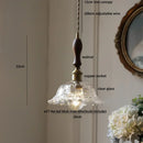 DecorBites™ LED Walnut Wood Pendant Light Clear Glass Copper Switch Decor