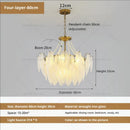 DecorBites™ Cream Wind Feather Pearl Crystal Chandelier for Luxury Living Room and Bedroom