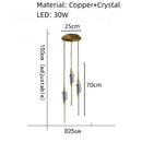 DecorBites™ Crystal Wall Sconce Copper Body Light for Bedside, Stair, Foyer, Dining Room