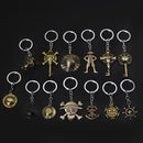 One Piece Keychain Luffy Ace Straw Hat Skull Logo Wanted Order Sanji Nami Robin Bag Keychain Character Toy Fan Gift