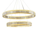 DecorBites™ Gold Crystal Chandelier: Modern Luxury Round Square Pendant Light for Living Room