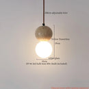 Wabi sabi yellow travertine led pendant lamp kitchen circular light