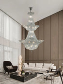 DecorBites™ K9 Crystal Chrome LED Chandelier for Trendy Living Room Lighting