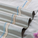 DecorBites™ 200S Embroidered Egyptian Cotton Bedding Set Queen King Sheets Duvet Cover