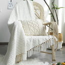 DecorBites™ Knitted Nordic White Casual Blanket - Soft & Comfortable Sofa Throw Bed End Cover for Home Decor & Travel