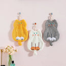 DecorBites™ Coral Plush Cat Microfiber Hand Towel: Cute Quick-Drying Kitchen Bathroom Accessory