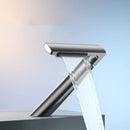 DecorBites™ Gold Waterfall Basin Faucet: Gray Mixer Tap, Single Handle Hot and Cold Lavatory
