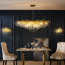 DecorBites™ Gold Crystal Ceiling Chandelier for Elegant Home Lighting