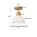 DecorBites™ Amber Glass Wood LED Ceiling Light Fixture for Modern Living Room.